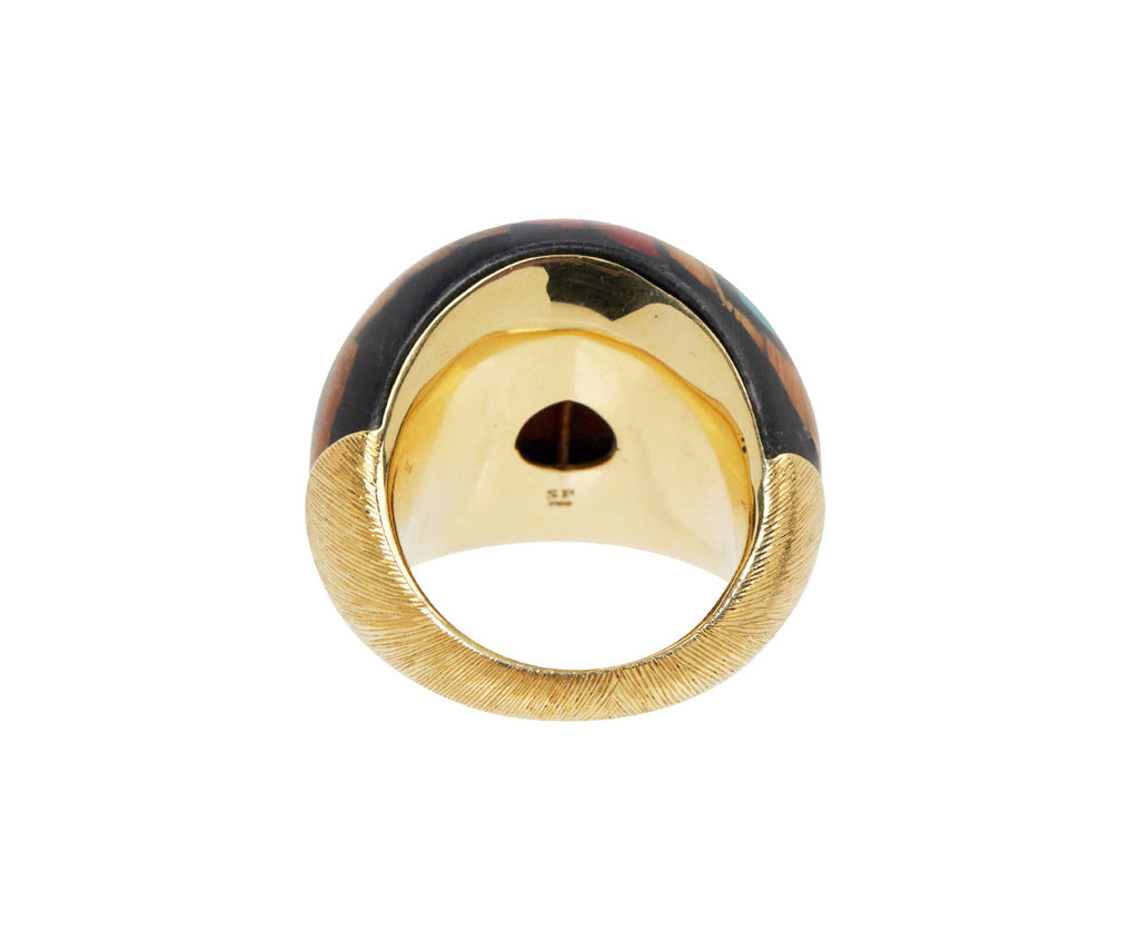 Marquetry Butterfly and Citrine Ring