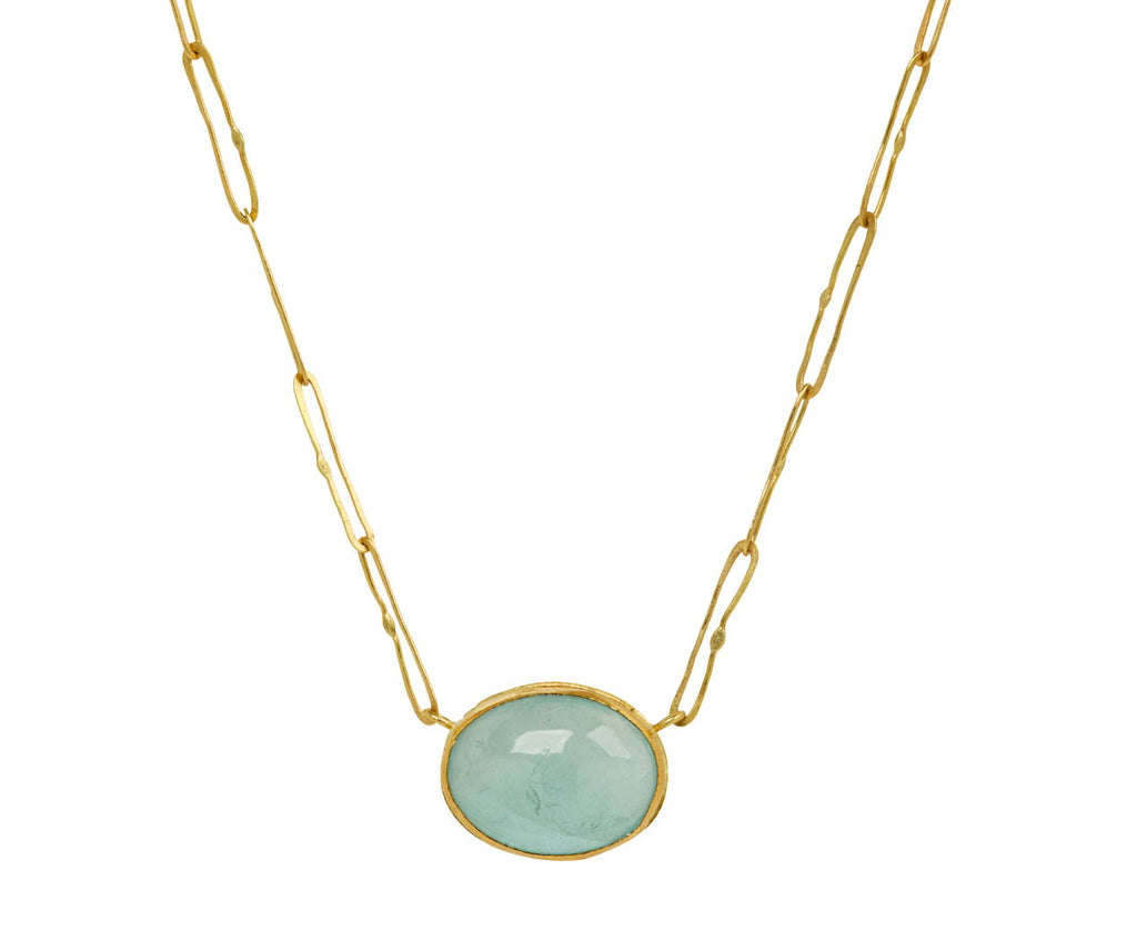Cabochon Aquamarine Echo Necklace