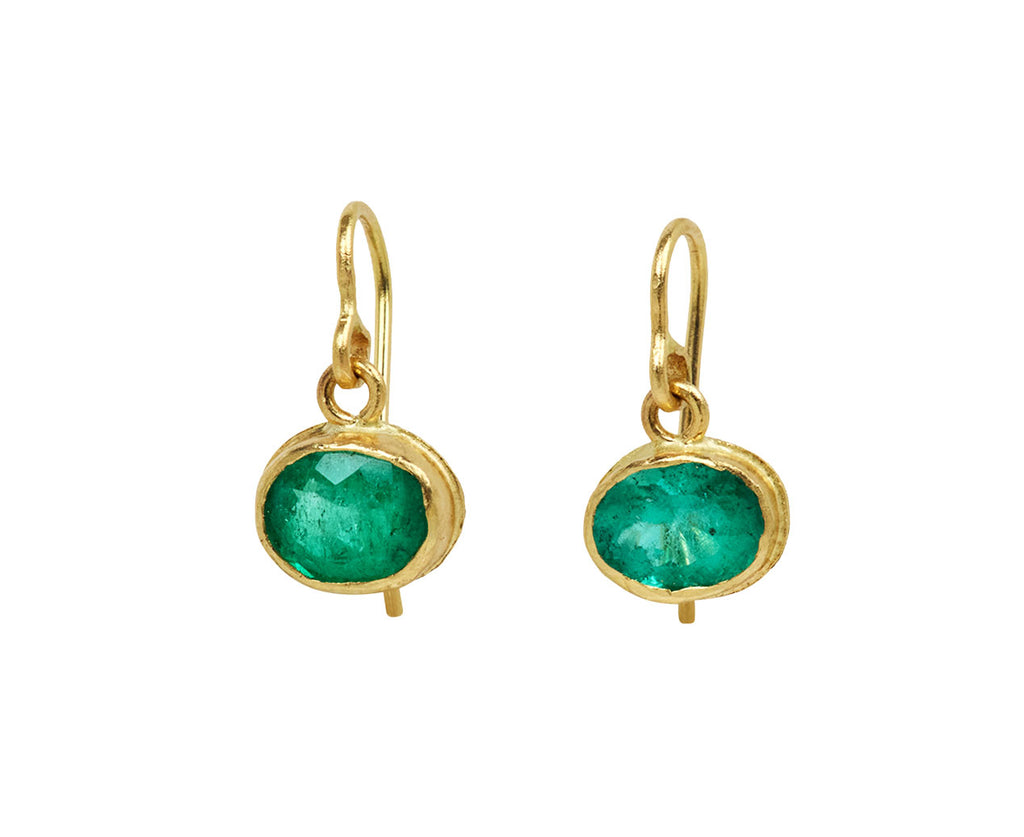 Lovely Oval Colombian Emerald Earrings
