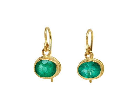 Lovely Oval Colombian Emerald Earrings