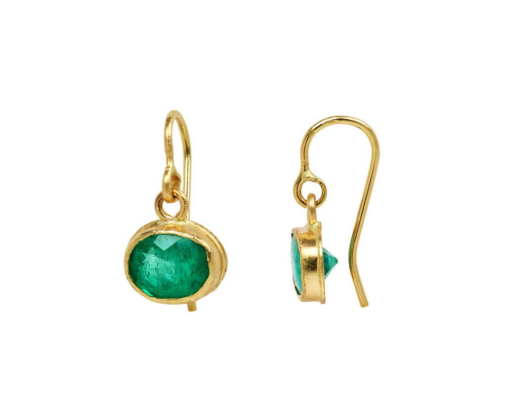 Lovely Oval Colombian Emerald Earrings