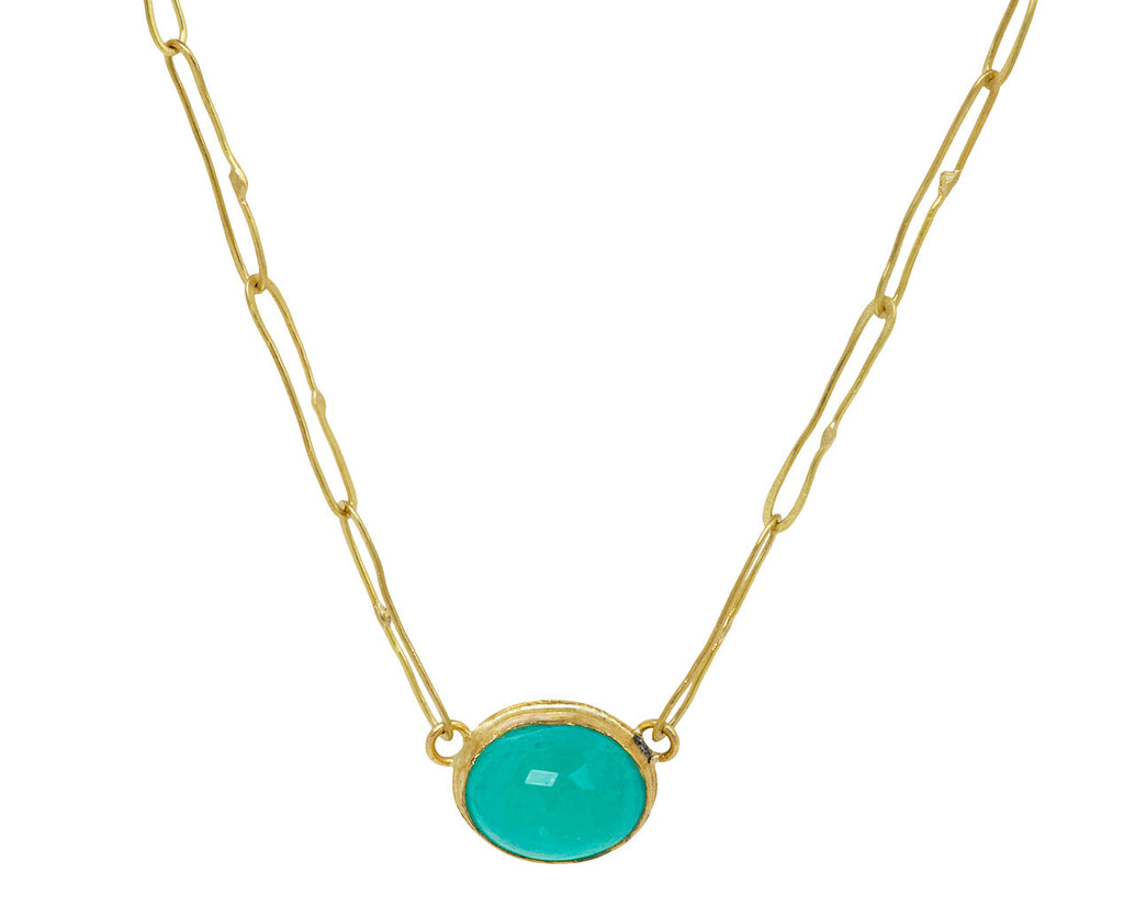 Smooth Oval Emerald Echo Necklace