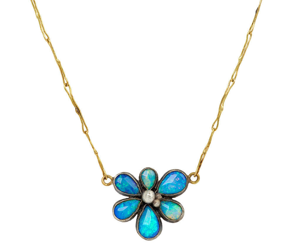 Opal Wildflower Pendant Necklace