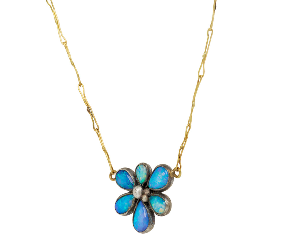 Opal Wildflower Pendant Necklace