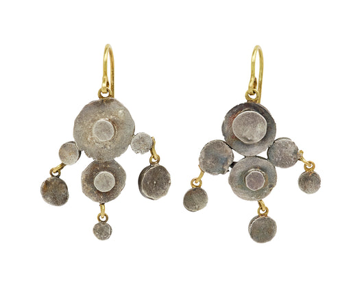 Silver Polka Dot Chandelier Earrings