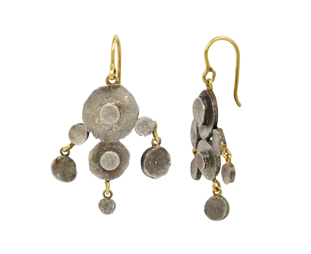 Silver Polka Dot Chandelier Earrings