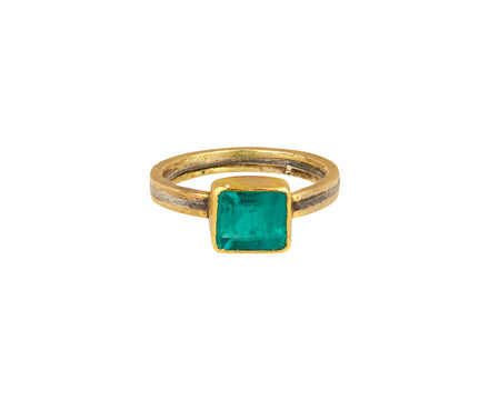 Judy Geib Squarish Colombian Emerald Ring