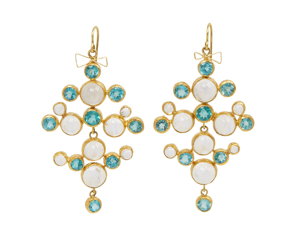 Apatite and Moonstone Chandelier Earrings