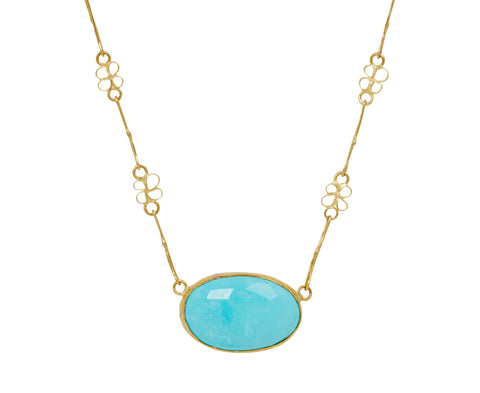 Flowery Chain Persian Turquoise Necklace