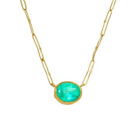 Oval Colombian Emerald Necklace - TWISTonline