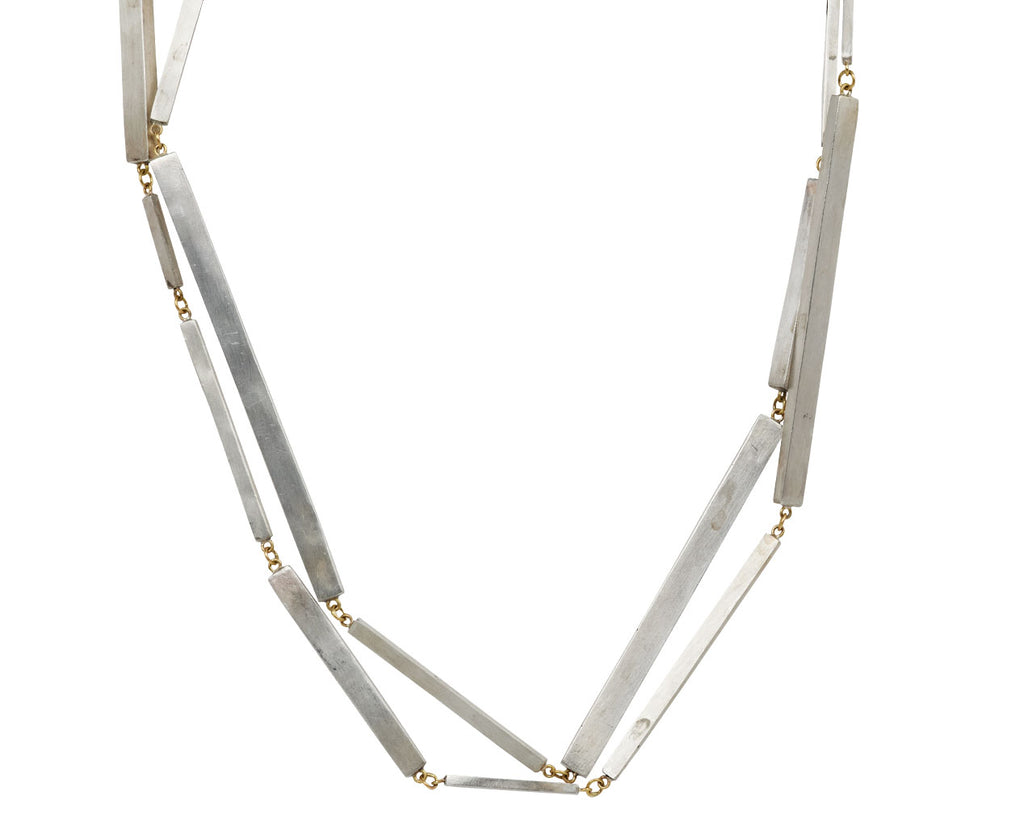Long Silver Bar Necklace