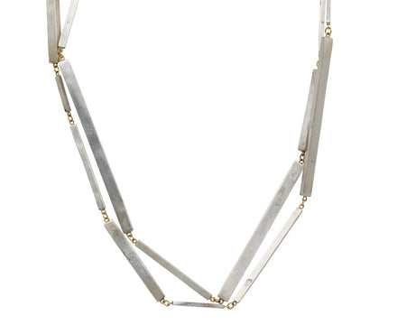 Long Silver Bar Necklace
