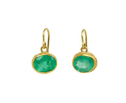 Judy Geib Oval Colombian Emerald Earrings