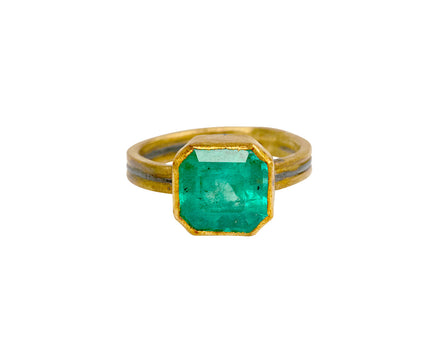 Judy Geib Square Colombian Emerald Ring