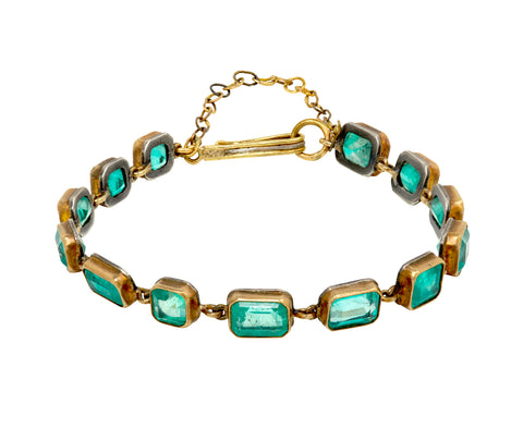 Small Colombian Emerald Chain Bracelet