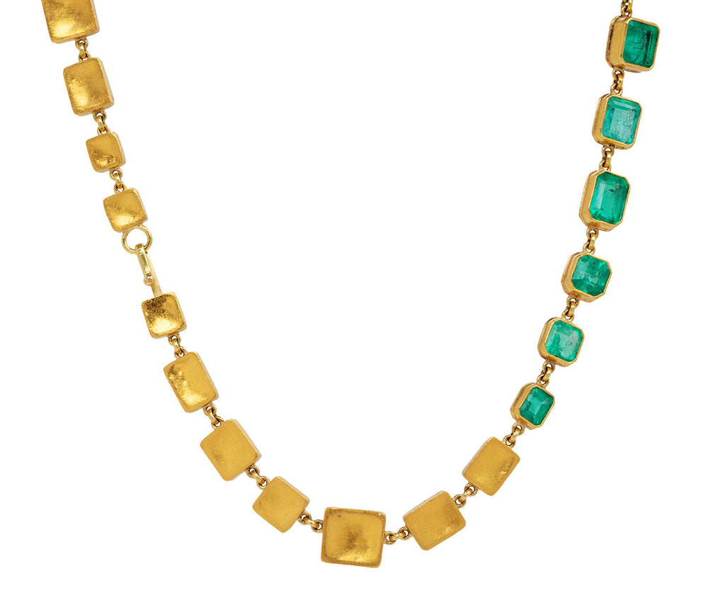Gorgeous Colombian Emerald and Gold Box Necklace