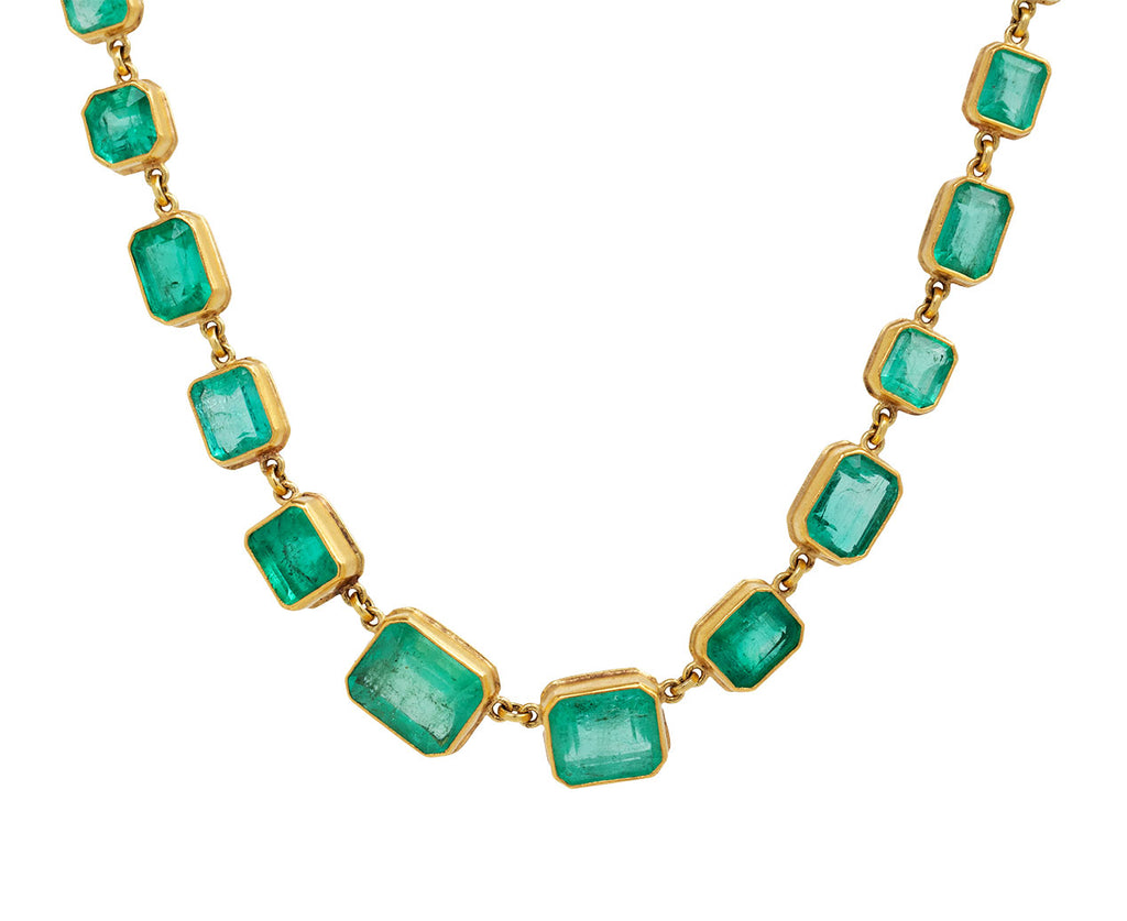 Gorgeous Colombian Emerald and Gold Box Necklace