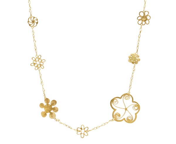 Judy Geib Opera Length Flowery Erewhon Necklace