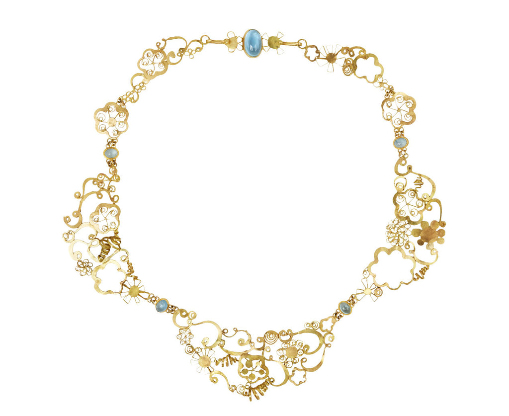 Gold and Aquamarine Karl Howard Necklace