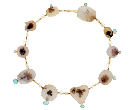 Dendritic Agate and Persian Turquoise Necklace