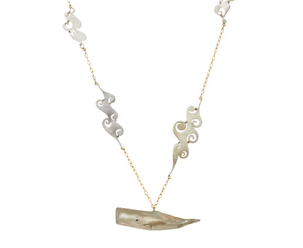 Silver Moby Dick Wave Necklace