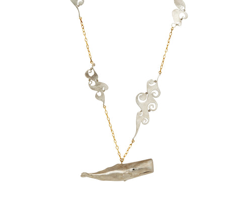 Silver Moby Dick Wave Necklace - TWISTonline