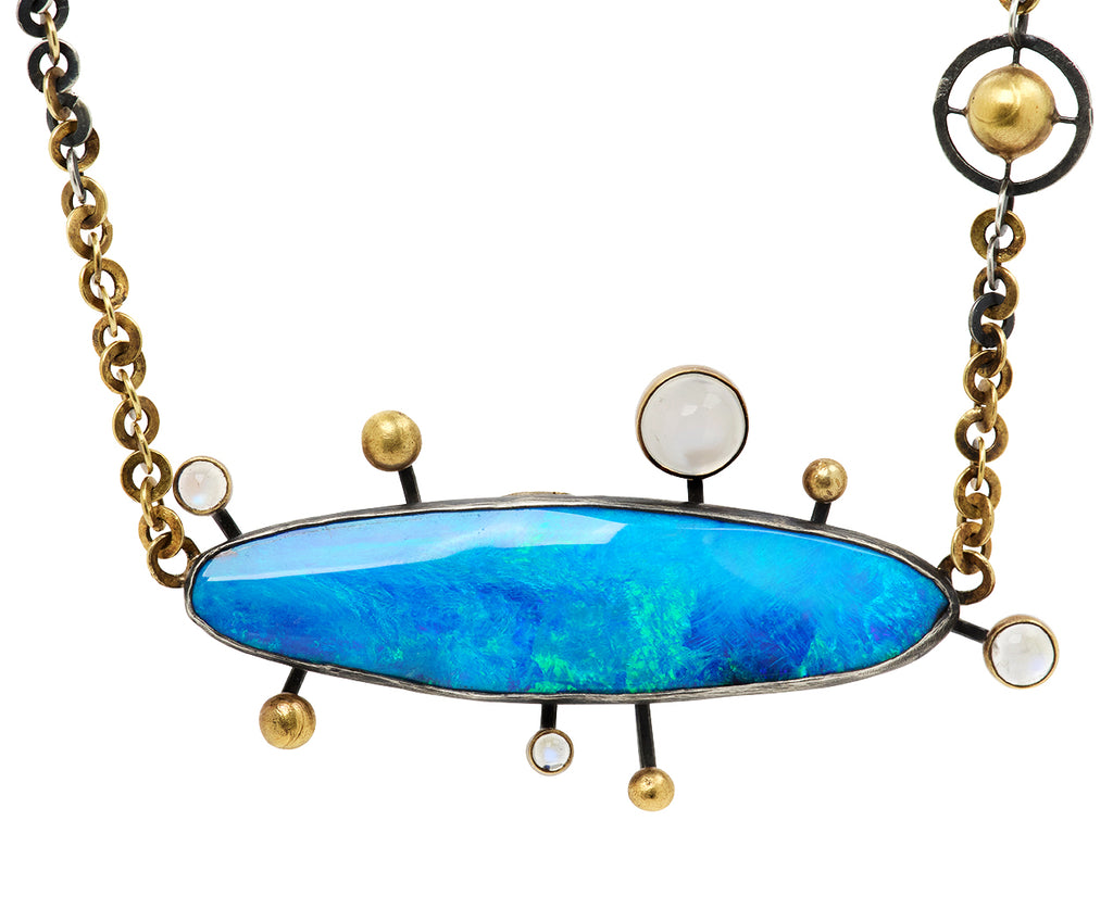 Large Opal Spaceship Necklace