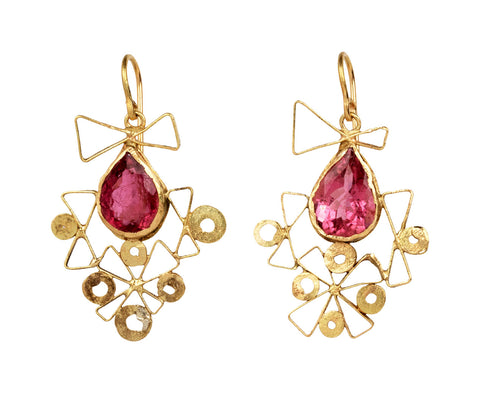 Pink disc earrings hotsell