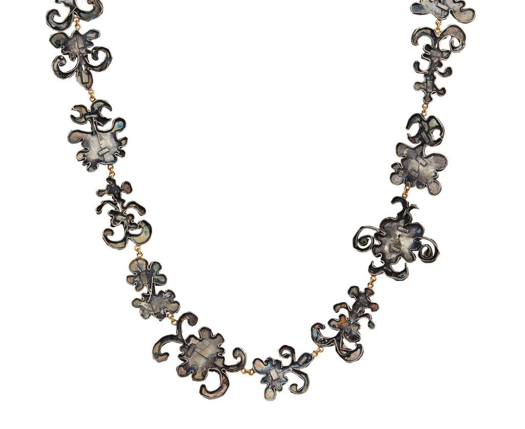 Silver Full Shape and Mixed Gem Necklace