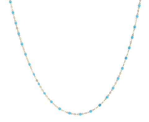 Gigi Clozeau Short Turquoise Resin Beaded Necklace