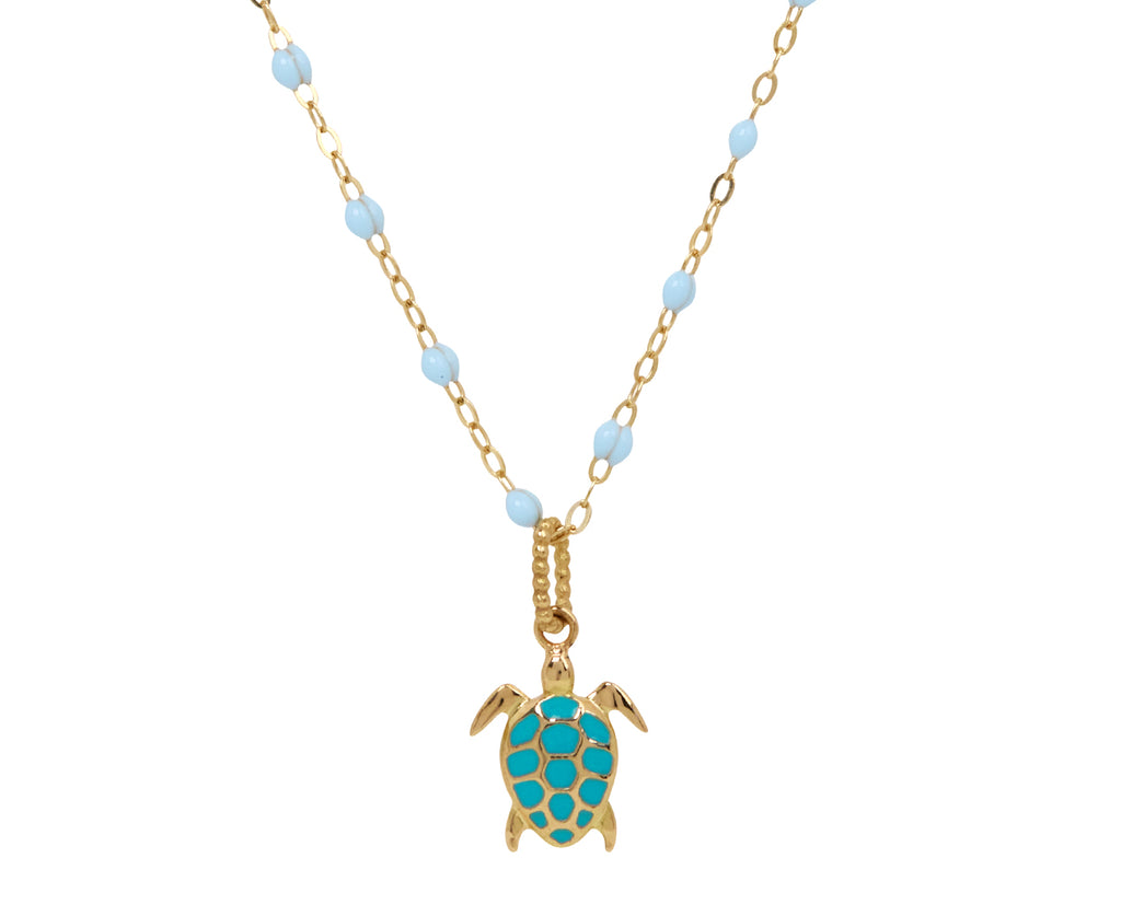 Gigi Clozeau Turquoise Green Enamel Turtle Charm ONLY - Closeup