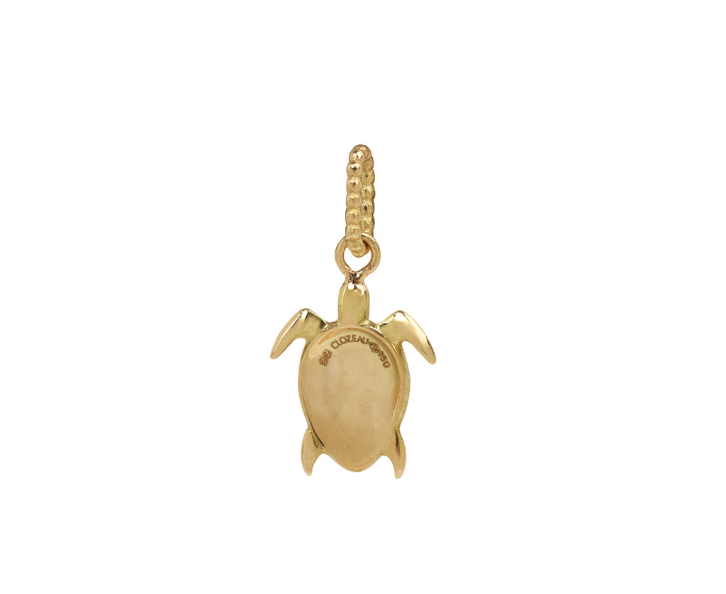 Gigi Clozeau Jungle Green Enamel Turtle Charm ONLY - Back View