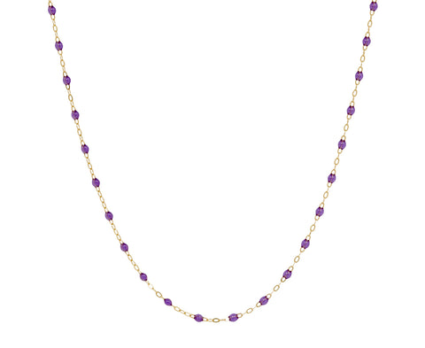 Gigi Clozeau Short Violet Resin Beaded Necklace