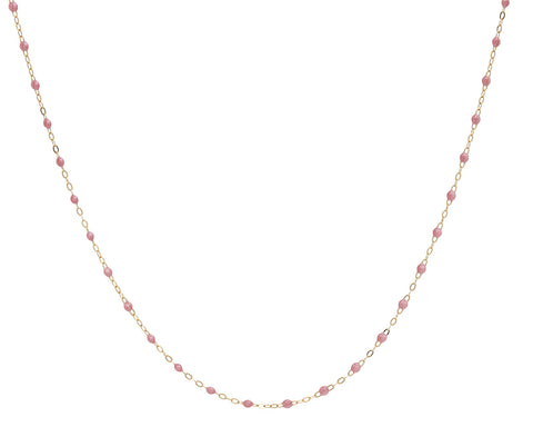 Gigi Clozeau Short Blush Resin Beaded Necklace - Closeup #2