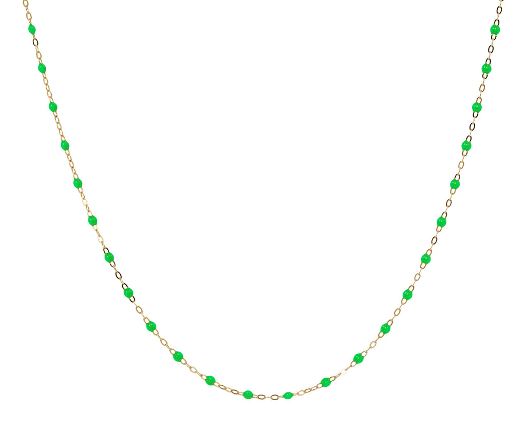 Gigi Clozeau Short Neon Green Resin Beaded Necklace