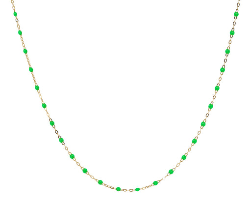 Gigi Clozeau Short Neon Green Resin Beaded Necklace