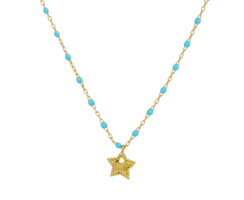 Gigi Clozeau Turquoise Resin Mini Star Pendant Necklace