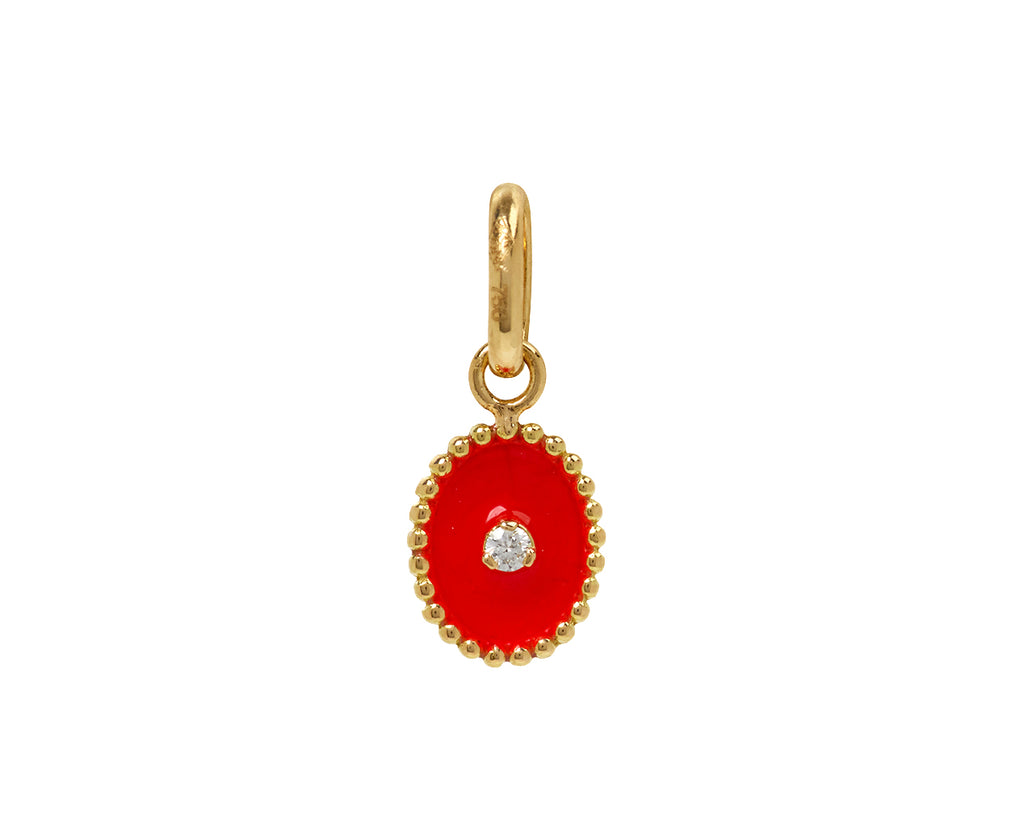 Gigi Clozeau Small Coral Enamel and Diamond North Star Pendant ONLY