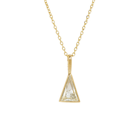 Small Triangle White Sapphire Kaleidoscope Shaker Pendant Necklace