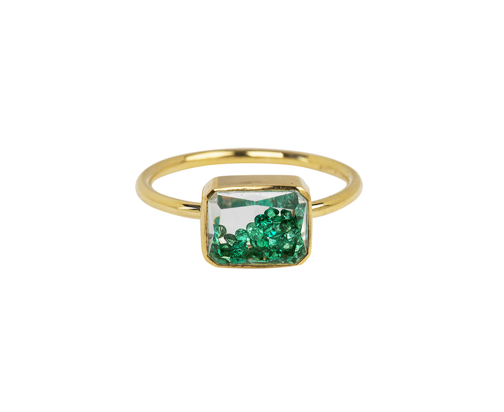 Emerald Kaleidoscope Shaker Ring