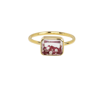 Ruby and Diamond Kaleidoscope Shaker Ring