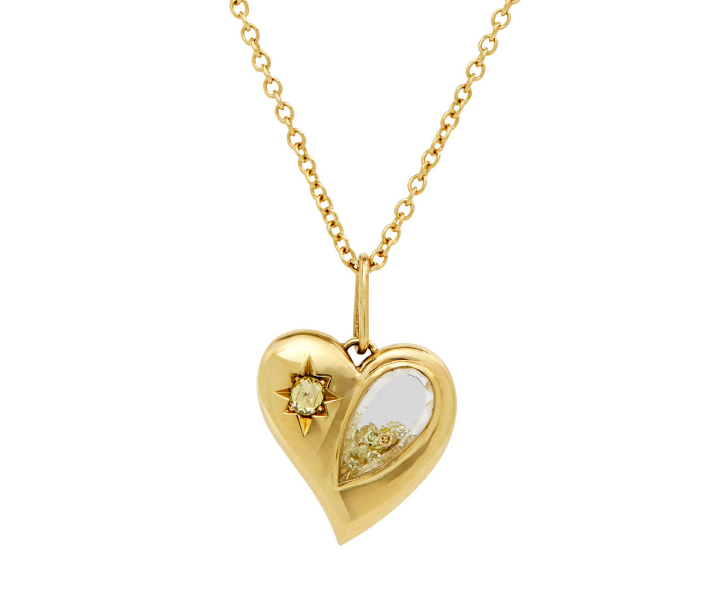 Diamond Heart Kaleidoscope Shaker Necklace