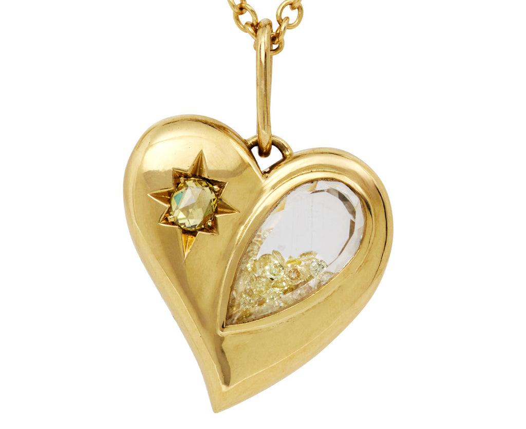 Diamond Heart Kaleidoscope Shaker Necklace