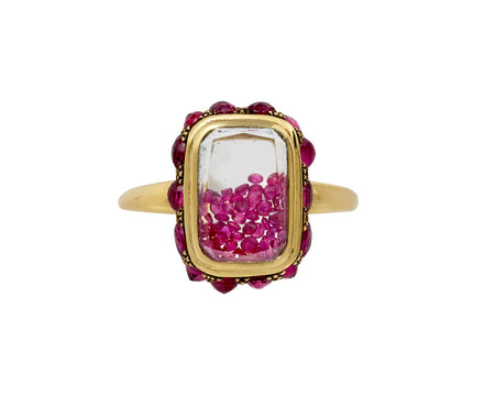 Ruby Halo Kaleidoscope Shaker Ring