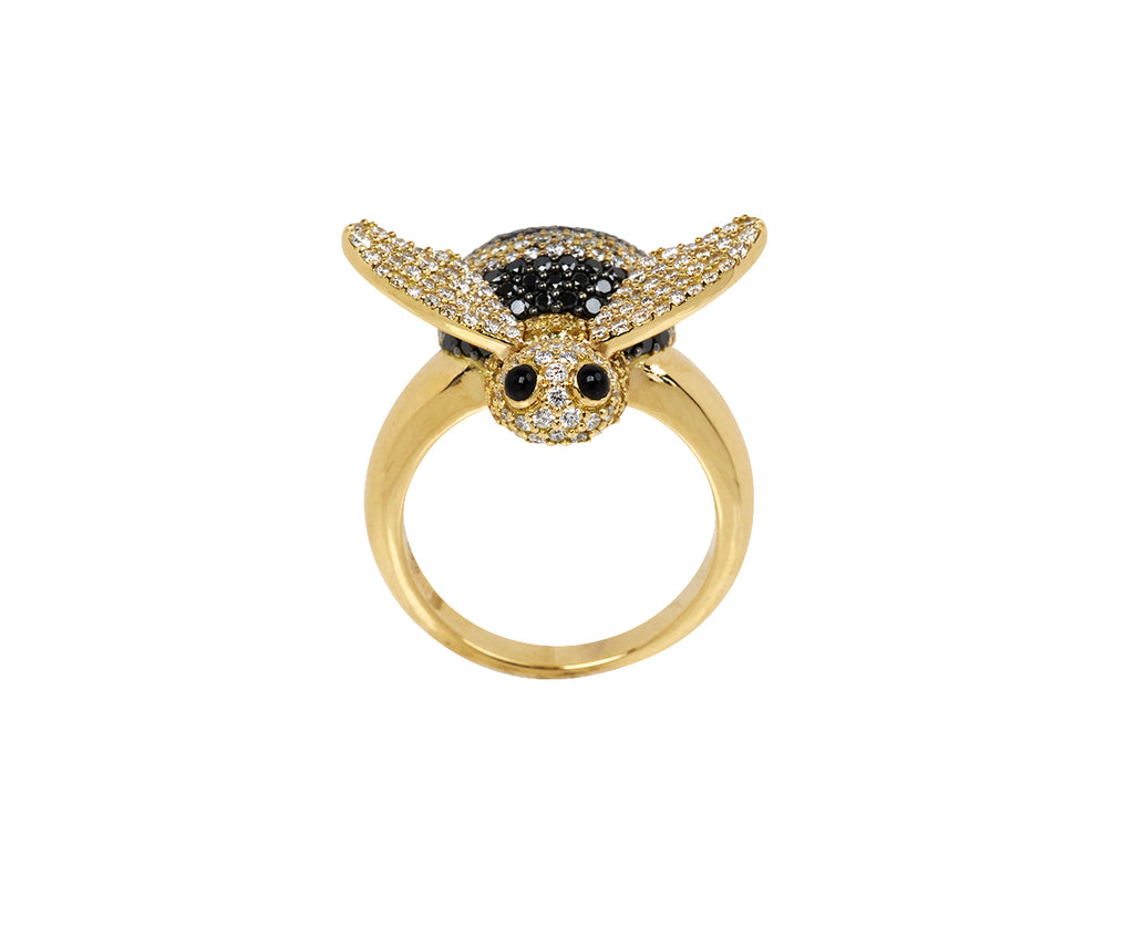 Diamond Honey Bee Ring