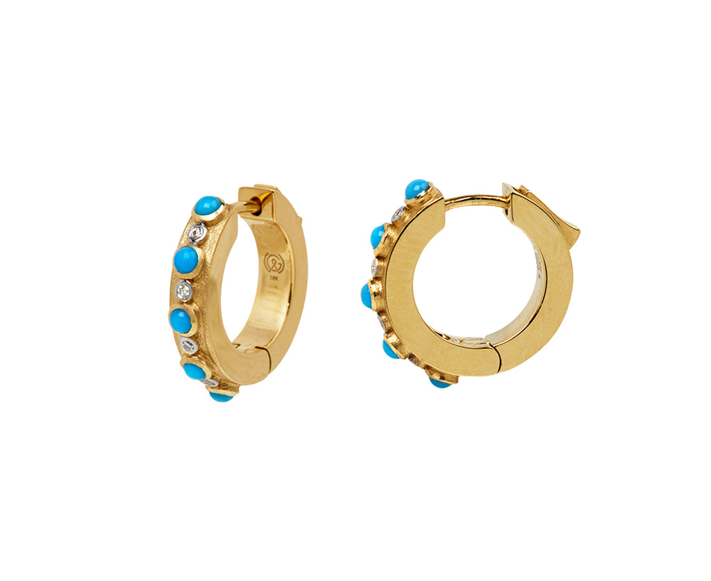 Turquoise Trio Huggie Hoop Earrings