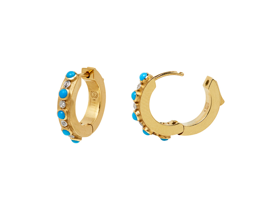 Turquoise Trio Huggie Hoop Earrings