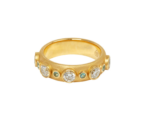 Diamond and Precious Stone Uno Ring Diamond/Paraiba Tourmaline - TWISTonline