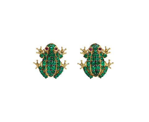 Emerald Frog Stud Earrings - TWISTonline