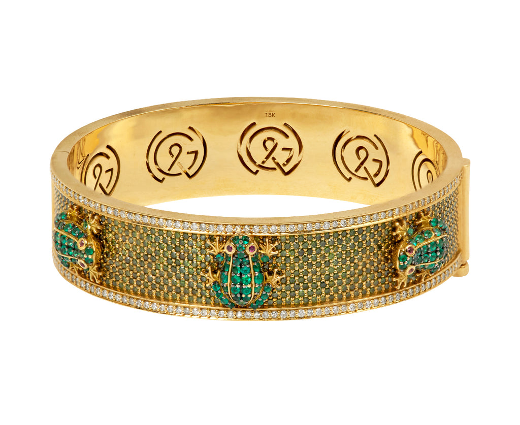 Garden Frog Bangle Bracelet